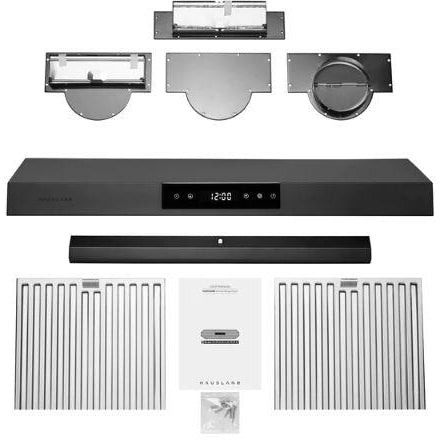 Hauslane 36-Inch Under Cabinet Touch Control Range Hood with Stainless Steel Filters in Black Stainless Steel - UC-PS18BSS-36