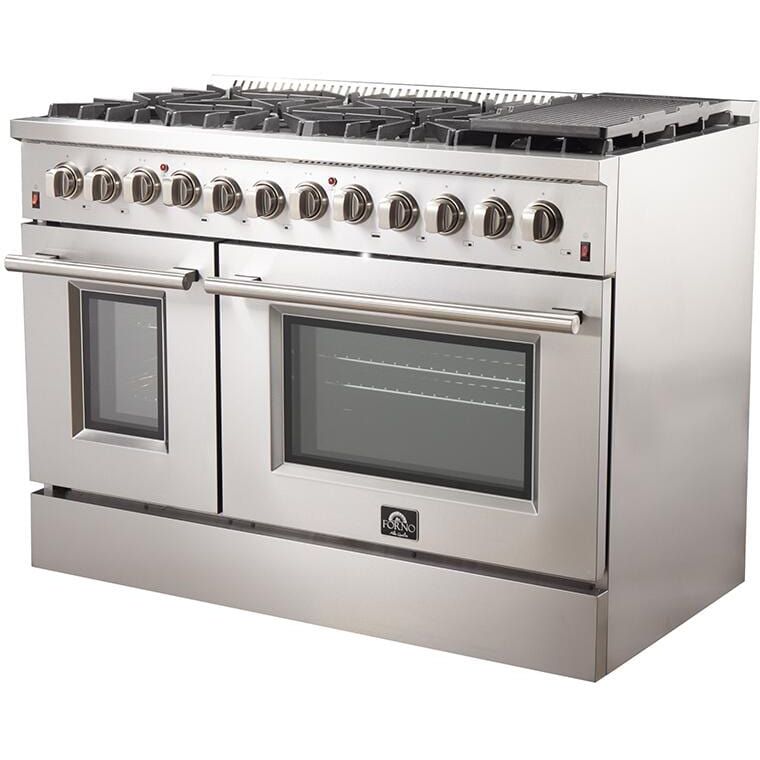 Forno Appliance Package - 48 Inch Dual Fuel Range, Dishwasher, 60 Inch Refrigerator, AP-FFSGS6156-48-5