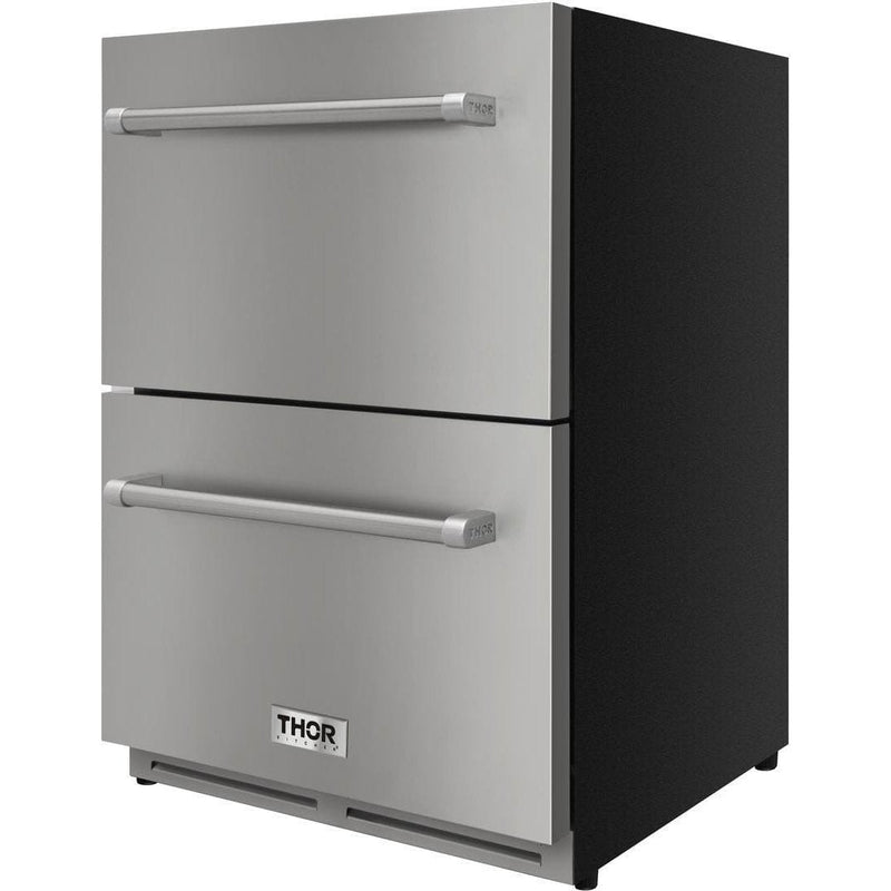 Thor Kitchen 24 in. 5.4 cu. ft. Built-in Double Drawer Refrigerator, TRF2401U