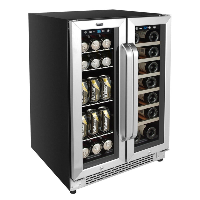 Whynter 24″ Built-In French Door Dual Zone 20 Bottle Wine Refrigerator 60 Can Beverage Center BWB-2060FDS