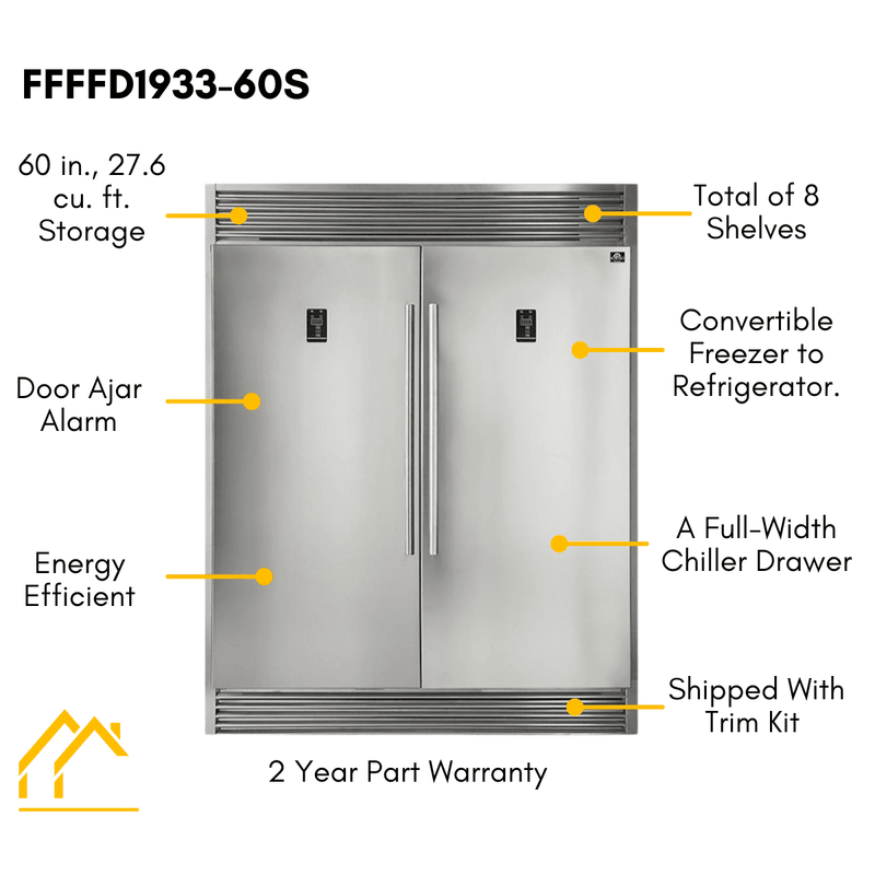 Forno Appliance Package - 48 Inch Pro Gas Range, Refrigerator, Microwave Drawer, Dishwasher, AP-FFSGS6260-48-7