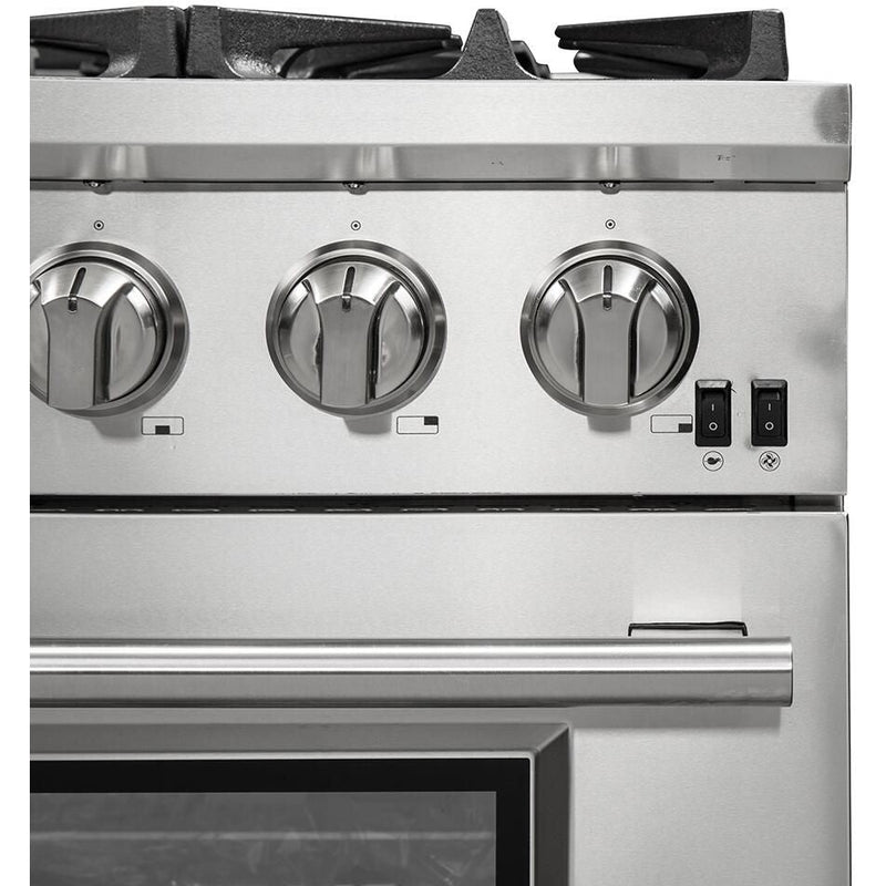 Forno Appliance Package - 36 Inch Gas Burner/Electric Oven Pro Range, Wall Mount Range Hood, Refrigerator, Microwave Drawer, Dishwasher, AP-FFSGS6187-36-8