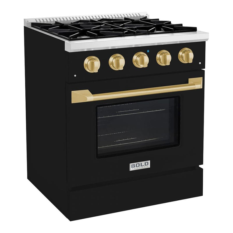 Hallman BOLD 30" 4.2 Cu.Ft. 4 Burner Freestanding Dual Fuel Range and Electric Oven - HBRDF30