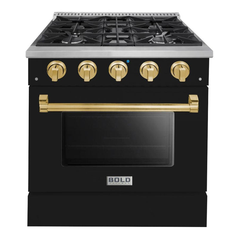 Hallman BOLD 30" 4.2 Cu.Ft. 4 Burner Freestanding All Gas Range and Gas Oven - HBRG30