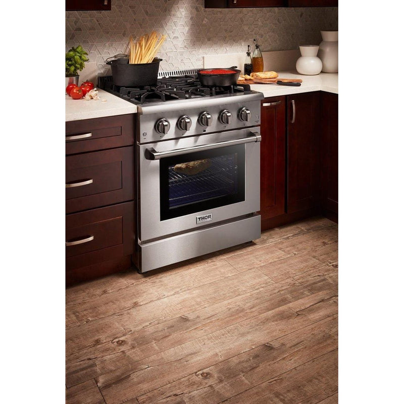 Thor Kitchen Appliance Package - 30 in. Natural Gas Range, Refrigerator & Dishwasher AP-HRG3080U-2