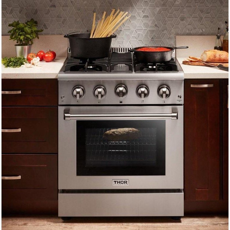 Thor Kitchen Appliance Package - 30 in. Natural Gas Range, Refrigerator & Dishwasher AP-HRG3080U-2