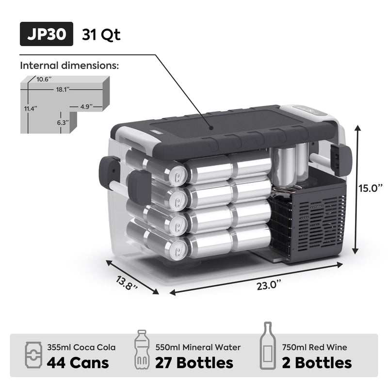 ICECO 31.7QT JP30 12V APP Controlled Refrigerator with Portable Power Station