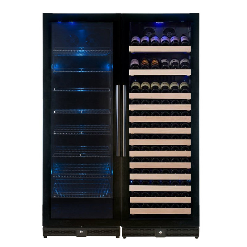 Kings Bottle 72" Large Wine And Beverage Cooler Drinks Combo With Clear Door - KBU170BW2