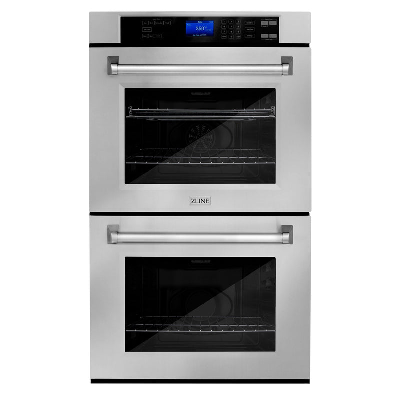 ZLINE Kitchen Appliance Package with 36 in. Stainless Steel Rangetop and 30 in. Double Wall Oven, 2KP-RTAWD36