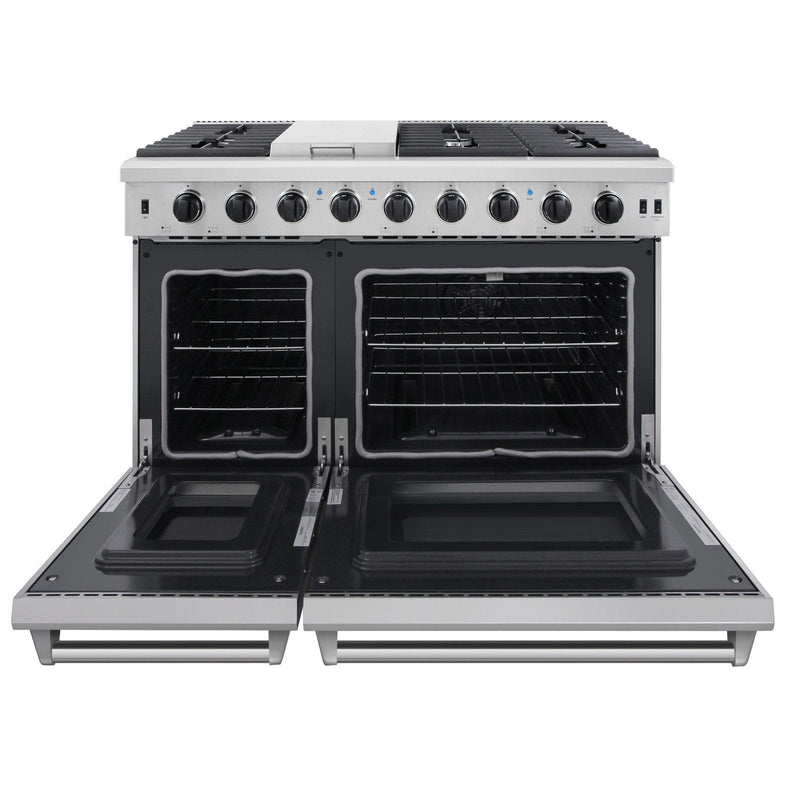 Thor Kitchen Appliance Package - 48 in. Propane Gas Range, Dishwasher, Refrigerator, Microwave Drawer, AP-LRG4807ULP-6