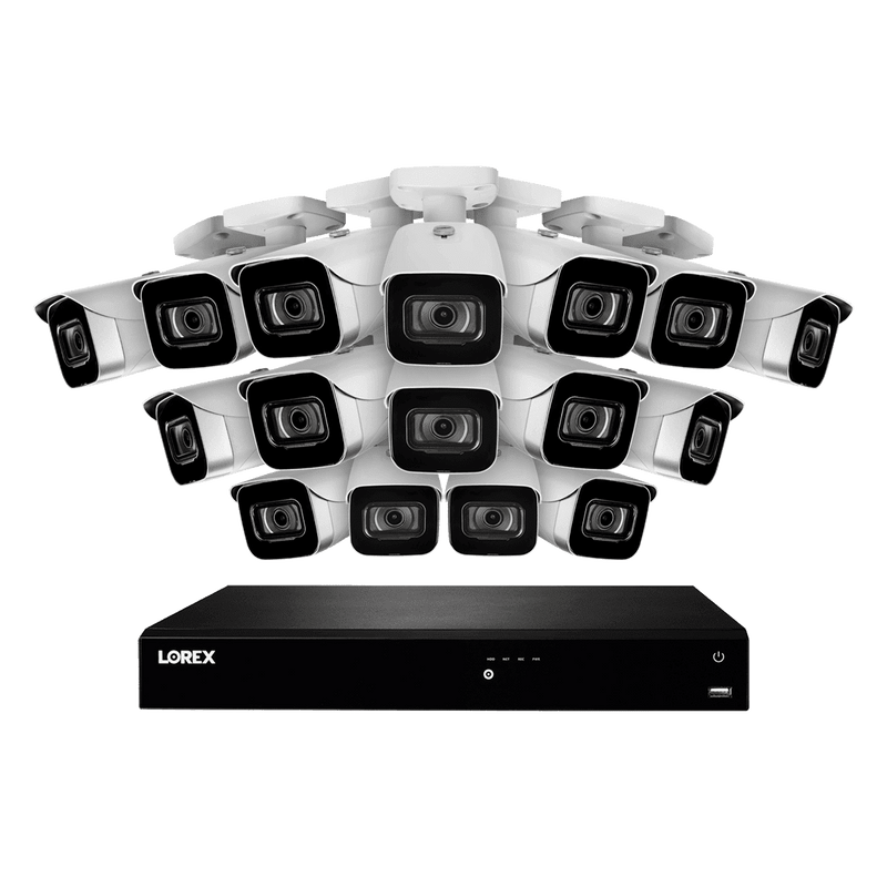 Lorex 16-Channel Fusion NVR System with Sixteen 4K (8MP) IP Cameras Security Surveillance System New N4K3-1616WB