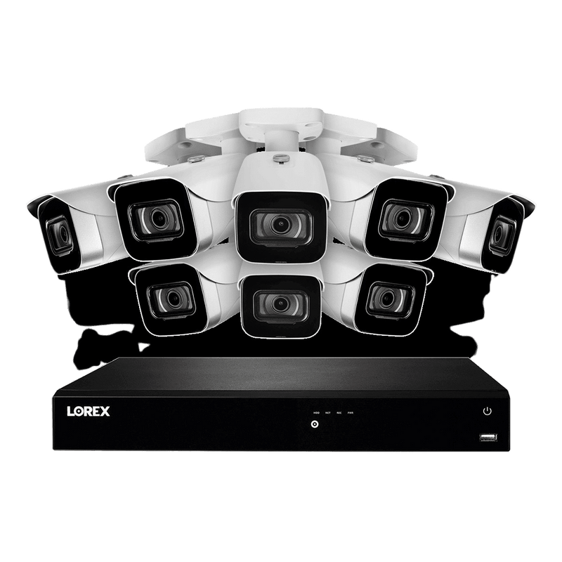 Lorex 16-Channel Fusion NVR System with Eight 4K (8MP) IP Cameras Security Surveillance System New  N4K3-168WB