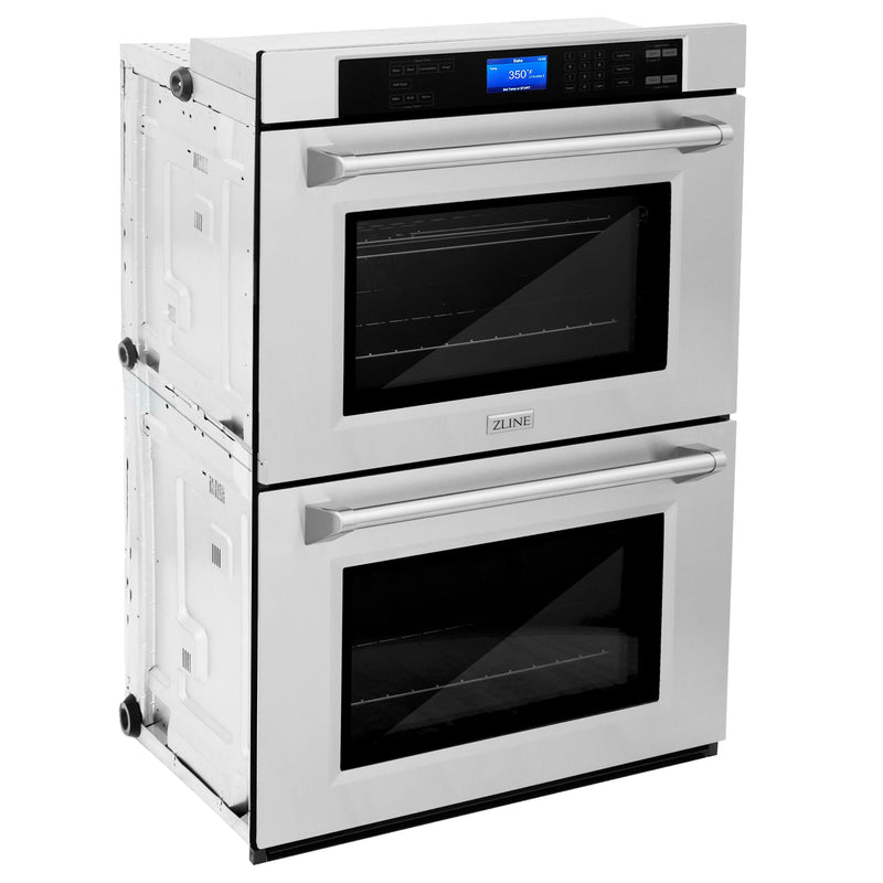 ZLINE 30 in. Professional Double Wall Oven in Stainless Steel with Self Cleaning, AWD-30