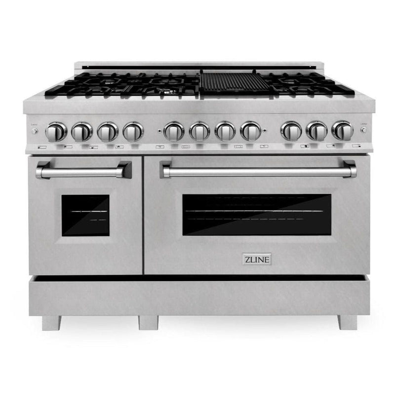 ZLINE Appliance Package - 48 in. Dual Fuel Range, Range Hood, Dishwasher, 3KP-RARH48-DW