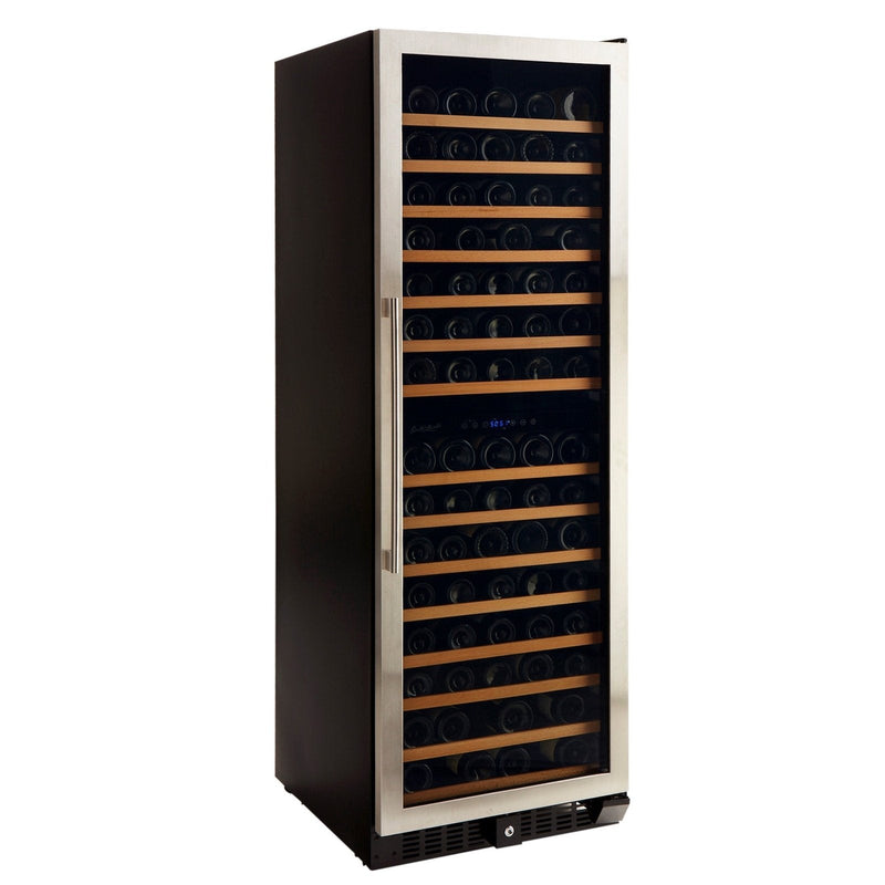 166 Bottle Premium Dual Zone Stainless Steel Wine Refrigerator