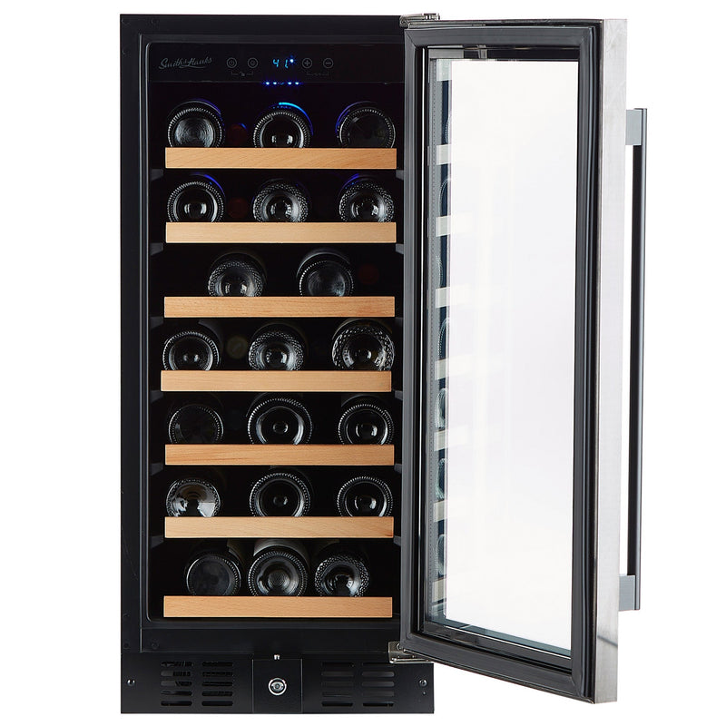 34 Bottle Black Stainless Under Counter Wine Cooler