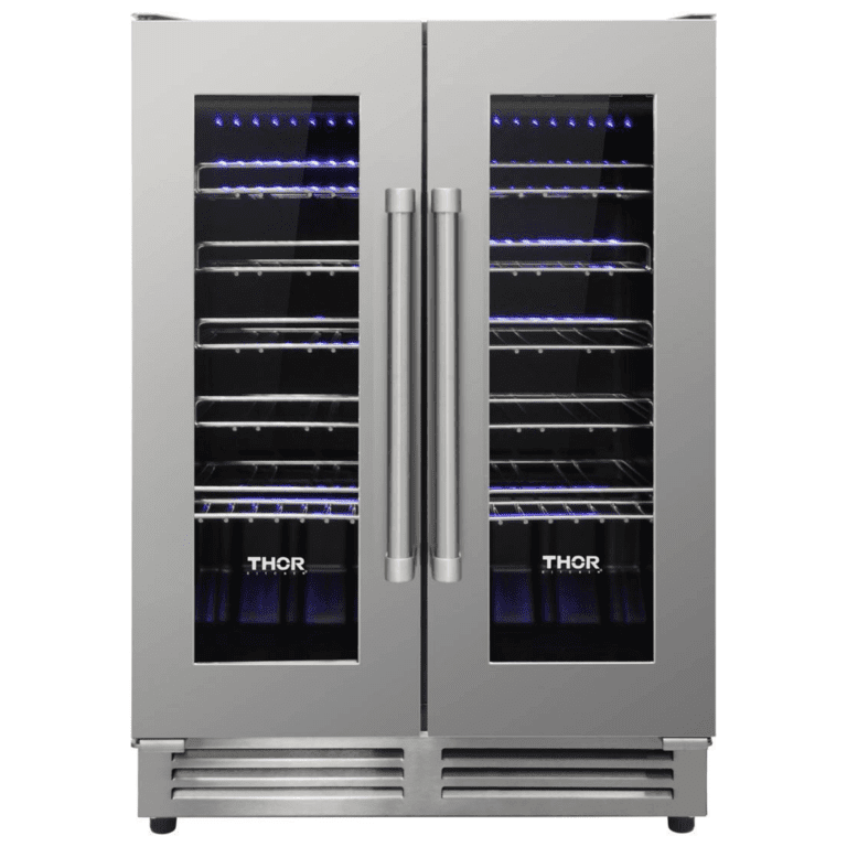 Thor Kitchen Appliance Package - 36 in. Natural Gas Range, Range Hood, Microwave Drawer, Refrigerator, Dishwasher, Wine Cooler, AP-HRG3618U-8