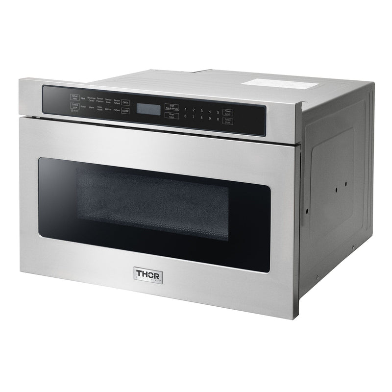 Thor Kitchen Appliance Package - 48 in. Propane Gas Range, Range Hood, Dishwasher, Refrigerator, Microwave Drawer, AP-LRG4807ULP-W-5