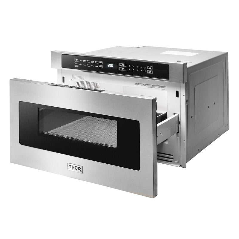 Thor Kitchen Appliance Package - 36 in. Natural Gas Range, Microwave Drawer, Refrigerator, Dishwasher, AP-LRG3601U-6