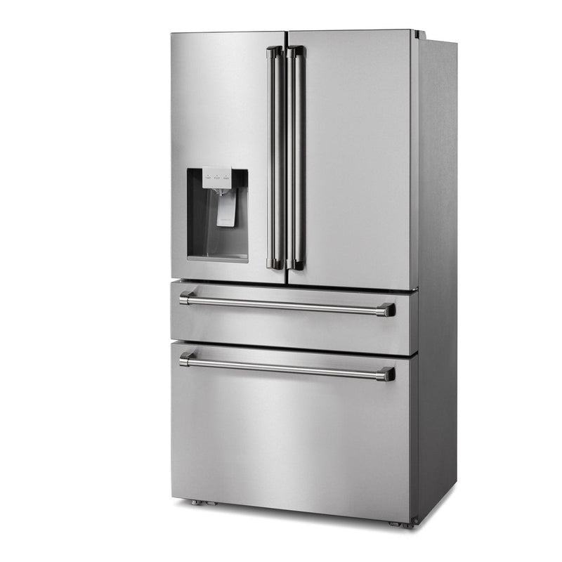 Thor Kitchen Appliance Package - 48 in. Gas Range, Range Hood, Refrigerator with Water and Ice Dispenser, Dishwasher, Wine Cooler, Microwave, AP-LRG4807U-W-10