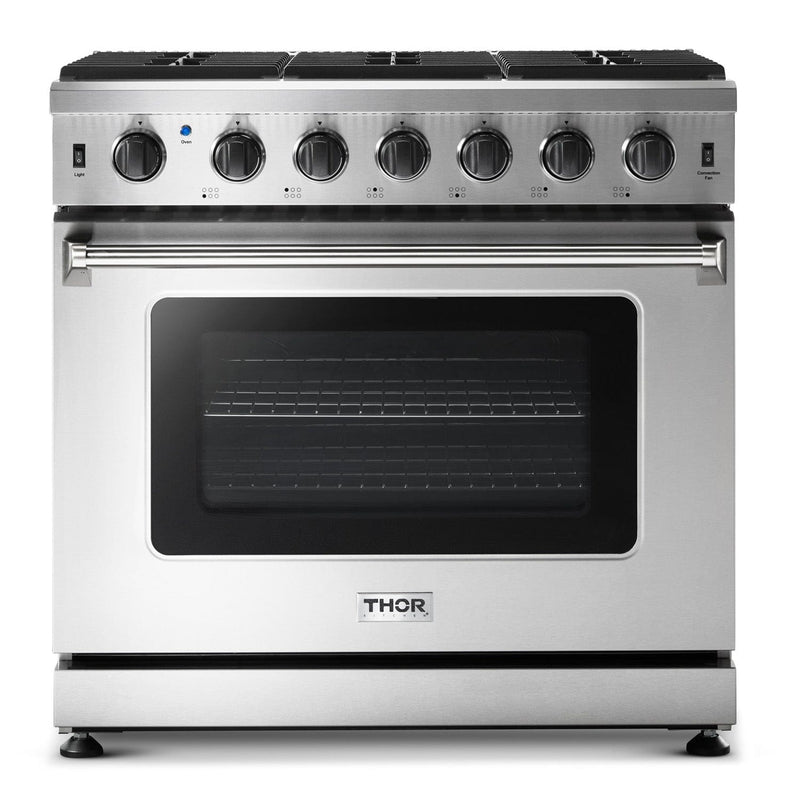 Thor Kitchen Appliance Package - 36 in. Gas Range, Refrigerator, Dishwasher - AP-LRG3601U-2