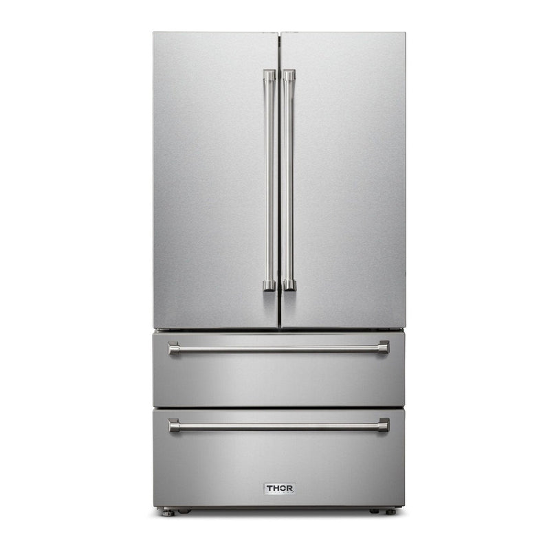 Thor Kitchen Appliance Package - 36 In. Natural Gas Range, Refrigerator, Dishwasher, AP-TRG3601-2