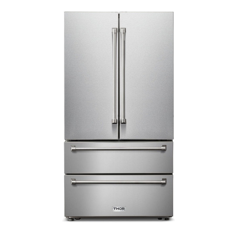 Thor Kitchen Appliance Package - 30 In. Gas Range, Range Hood, Refrigerator, Dishwasher, Wine Cooler, AP-TRG3001-W-3