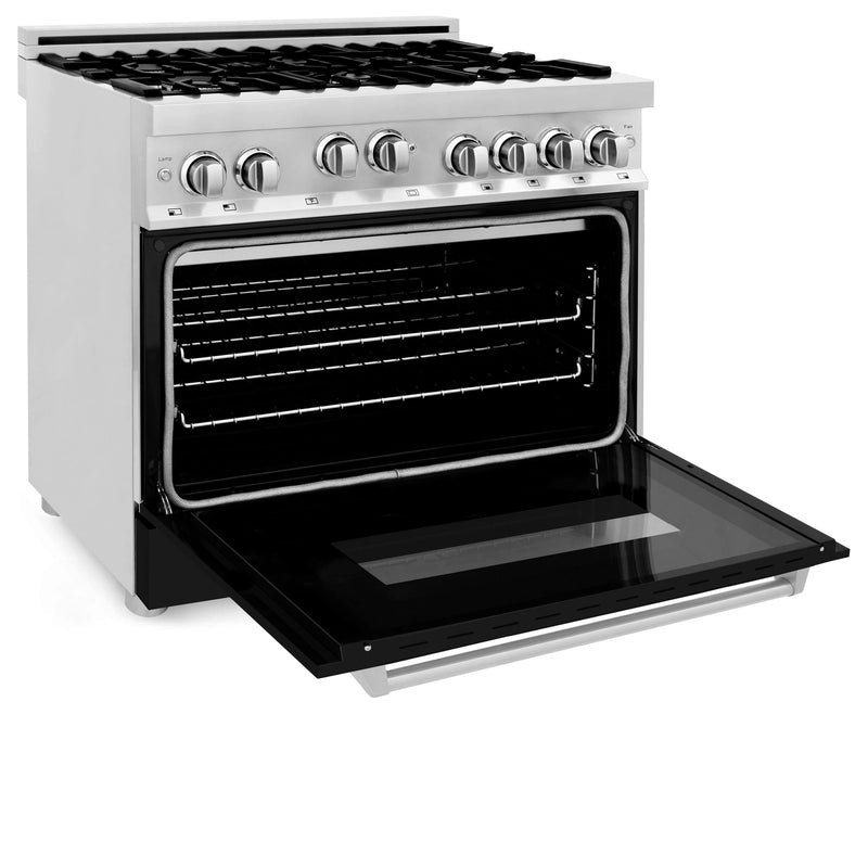 ZLINE 36 in. Professional 4.6 cu. ft. Gas Range in Stainless Steel - Black Matte, RG-BLM-36