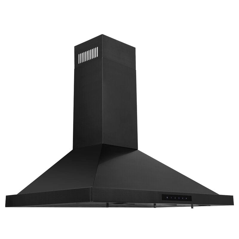 ZLINE 36 in. Dual Fuel Range, Range Hood Black Stainless Steel Appliance Package, 2KP-RABRH36