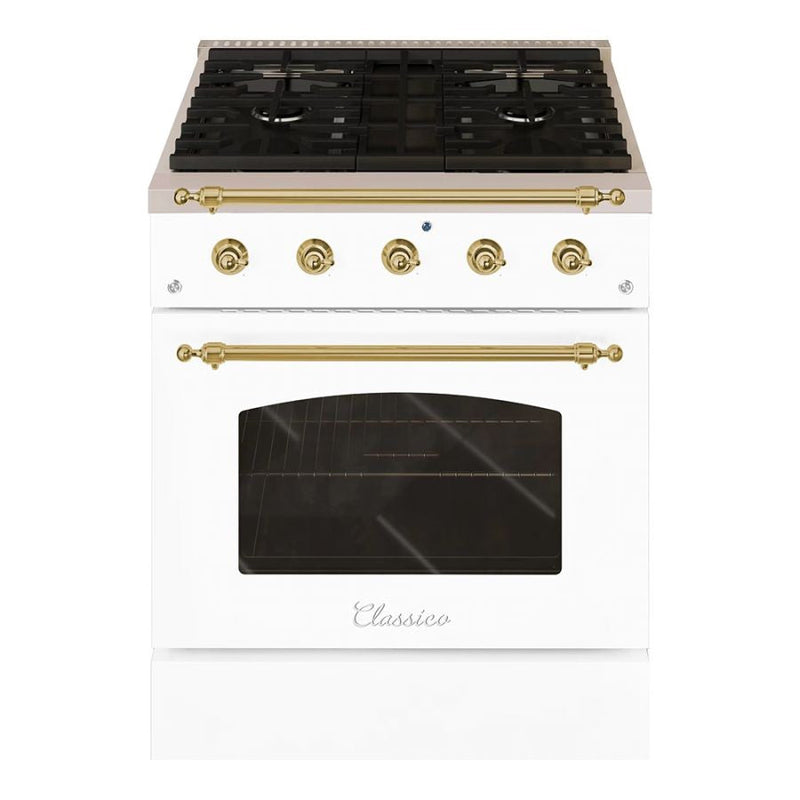 Hallman CLASSICO 30" 4.2 Cu.Ft. 4 Burner Freestanding All Gas Range and Gas Oven - HCLRG30