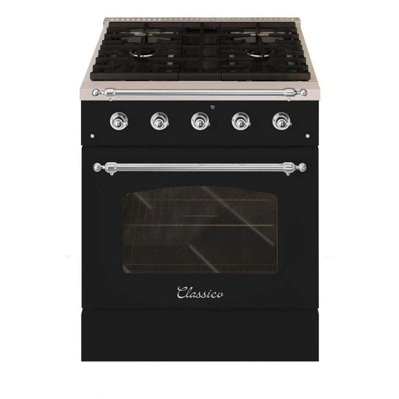 Hallman CLASSICO 30" 4.2 Cu.Ft. 4 Burner Freestanding Dual Fuel Range and Electric Oven - HCLRDF30