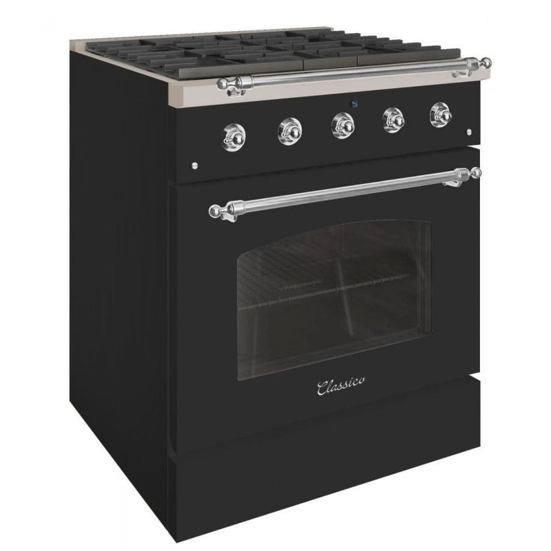 Hallman CLASSICO 30" 4.2 Cu.Ft. 4 Burner Freestanding Dual Fuel Range and Electric Oven - HCLRDF30