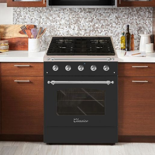 Hallman CLASSICO 30" 4.2 Cu.Ft. 4 Burner Freestanding Dual Fuel Range and Electric Oven - HCLRDF30