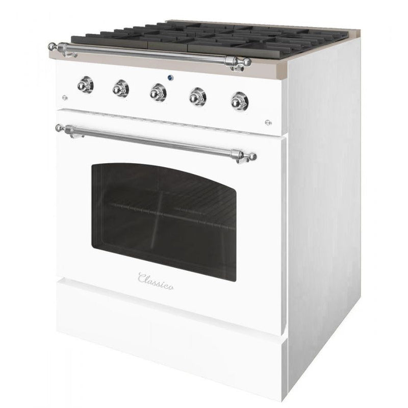 Hallman CLASSICO 30" 4.2 Cu.Ft. 4 Burner Freestanding Dual Fuel Range and Electric Oven - HCLRDF30