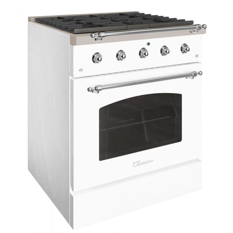 Hallman CLASSICO 30" 4.2 Cu.Ft. 4 Burner Freestanding Dual Fuel Range and Electric Oven - HCLRDF30