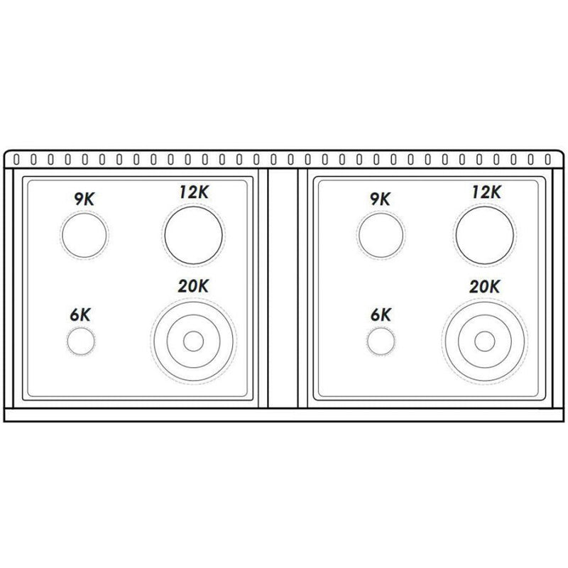 Hallman BOLD 48” 6.7 Cu.Ft. 8 Burner Freestanding Dual Fuel Range and Electric Oven - HBRDF48