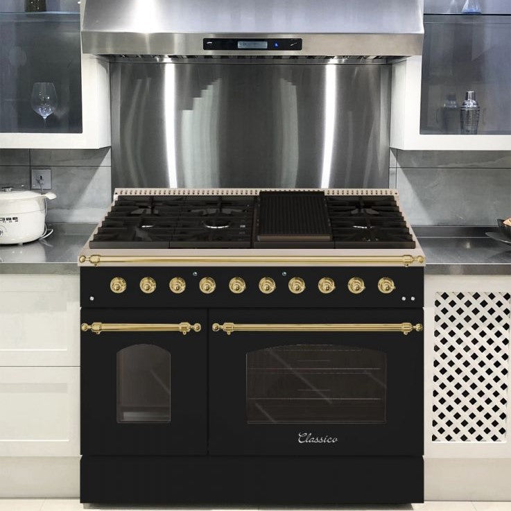 Hallman CLASSICO 48” 6.7 Cu.Ft. 8 Burner Freestanding All Gas Range and Gas Oven - HCLRG48