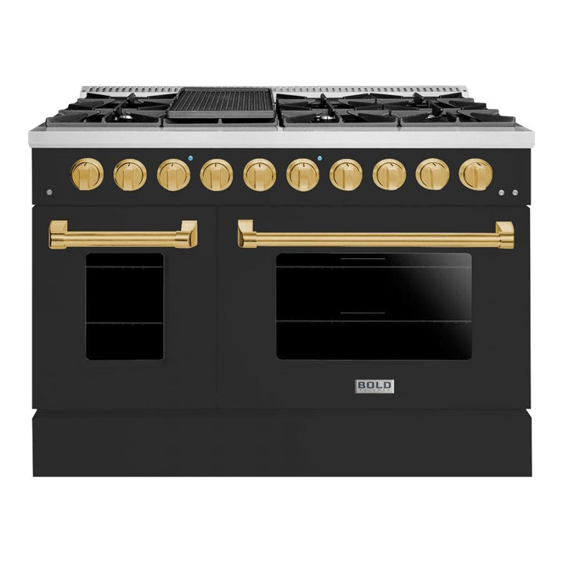 Hallman BOLD 48” 6.7 Cu.Ft. 8 Burner Freestanding All Gas Range and Gas Oven - HBRG48