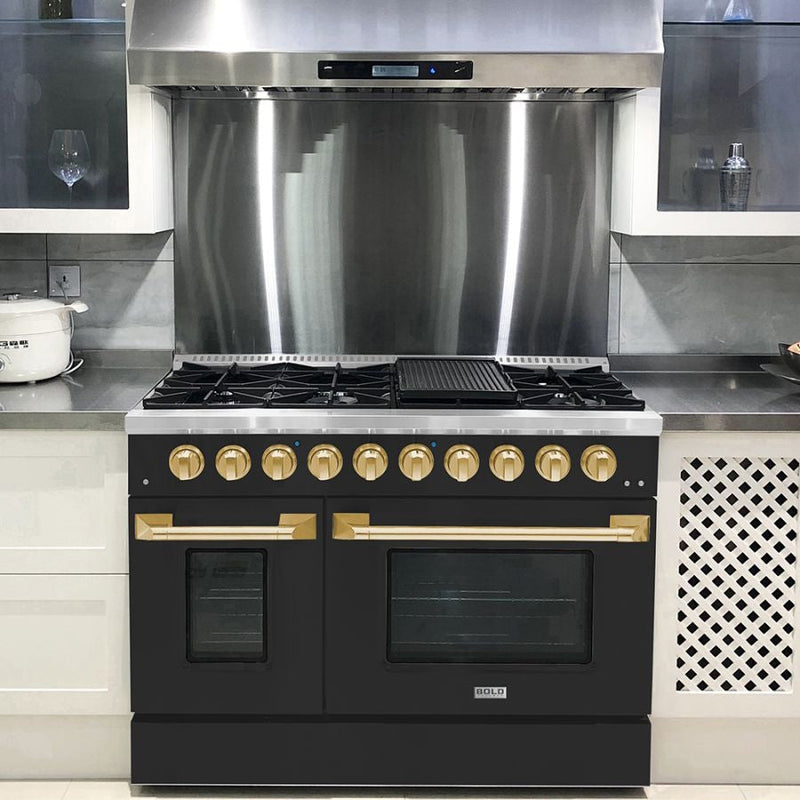 Hallman BOLD 48” 6.7 Cu.Ft. 8 Burner Freestanding All Gas Range and Gas Oven - HBRG48