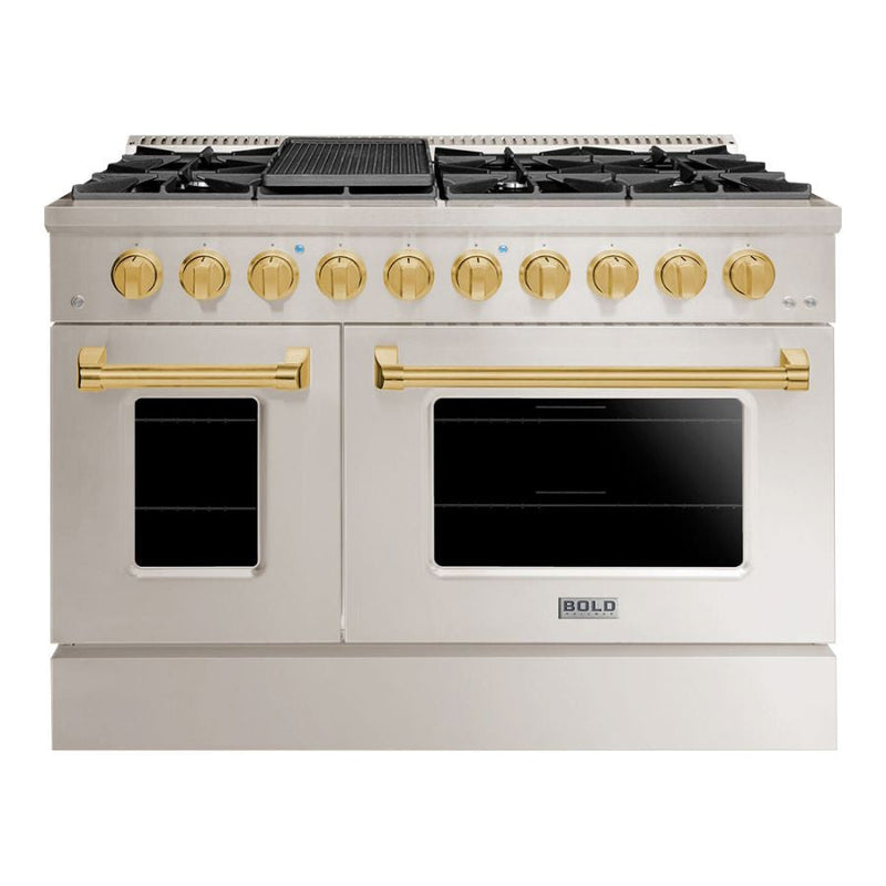 Hallman BOLD 48” 6.7 Cu.Ft. 8 Burner Freestanding All Gas Range and Gas Oven - HBRG48