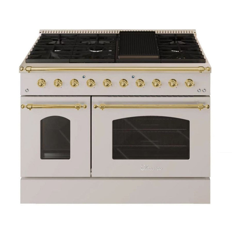 Hallman CLASSICO 48” 6.7 Cu.Ft. 8 Burner Freestanding Dual Fuel Range and Electric Oven - HCLRDF48