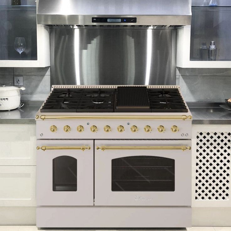 Hallman CLASSICO 48” 6.7 Cu.Ft. 8 Burner Freestanding Dual Fuel Range and Electric Oven - HCLRDF48