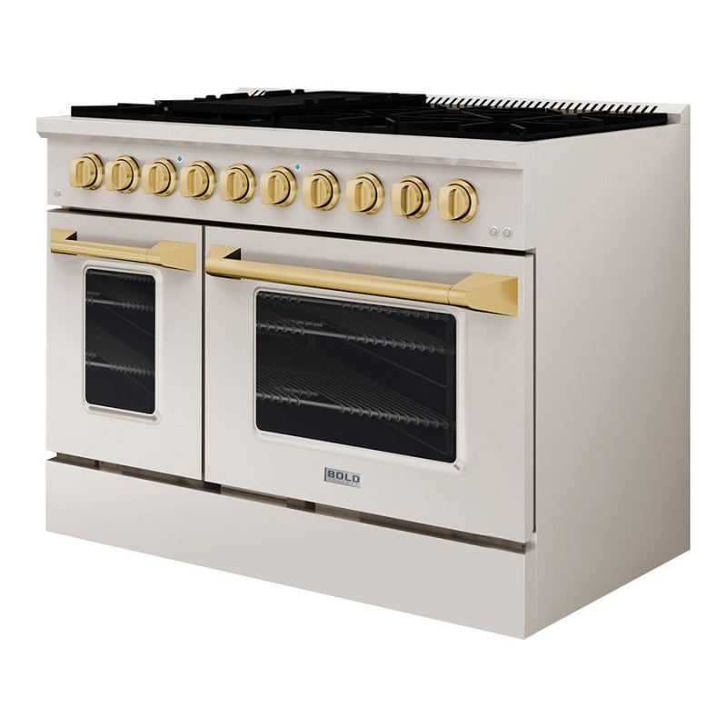 Hallman BOLD 48” 6.7 Cu.Ft. 8 Burner Freestanding Dual Fuel Range and Electric Oven - HBRDF48