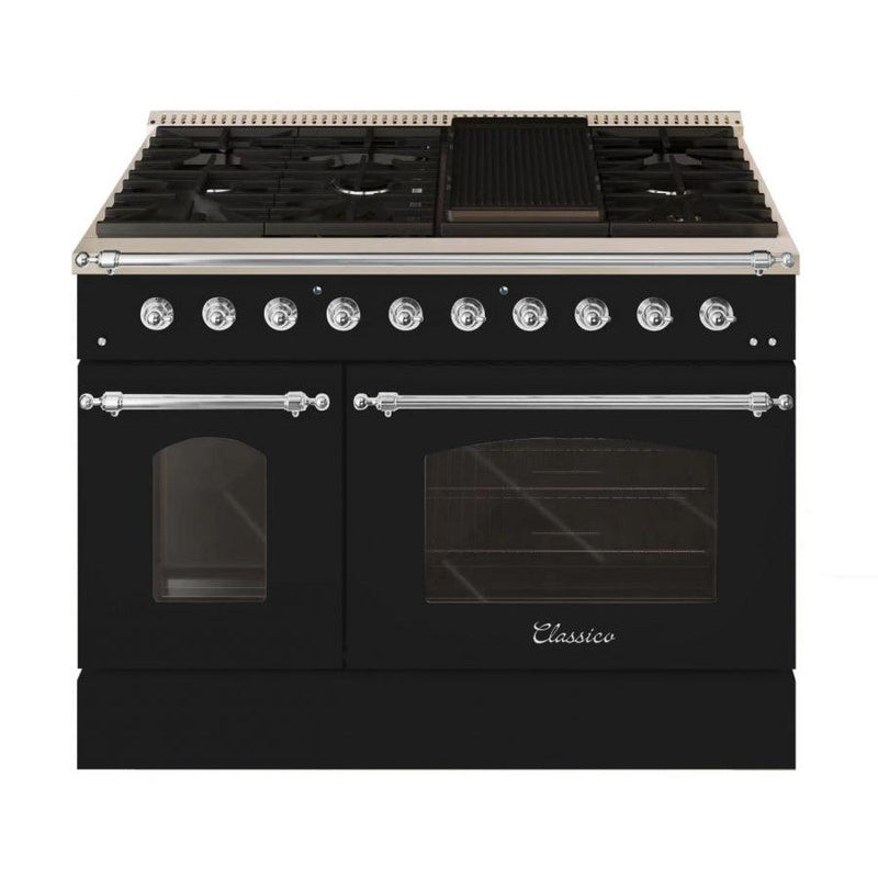 Hallman CLASSICO 48” 6.7 Cu.Ft. 8 Burner Freestanding Dual Fuel Range and Electric Oven - HCLRDF48