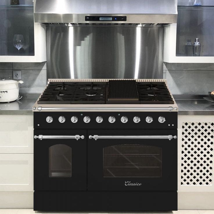 Hallman CLASSICO 48” 6.7 Cu.Ft. 8 Burner Freestanding Dual Fuel Range and Electric Oven - HCLRDF48