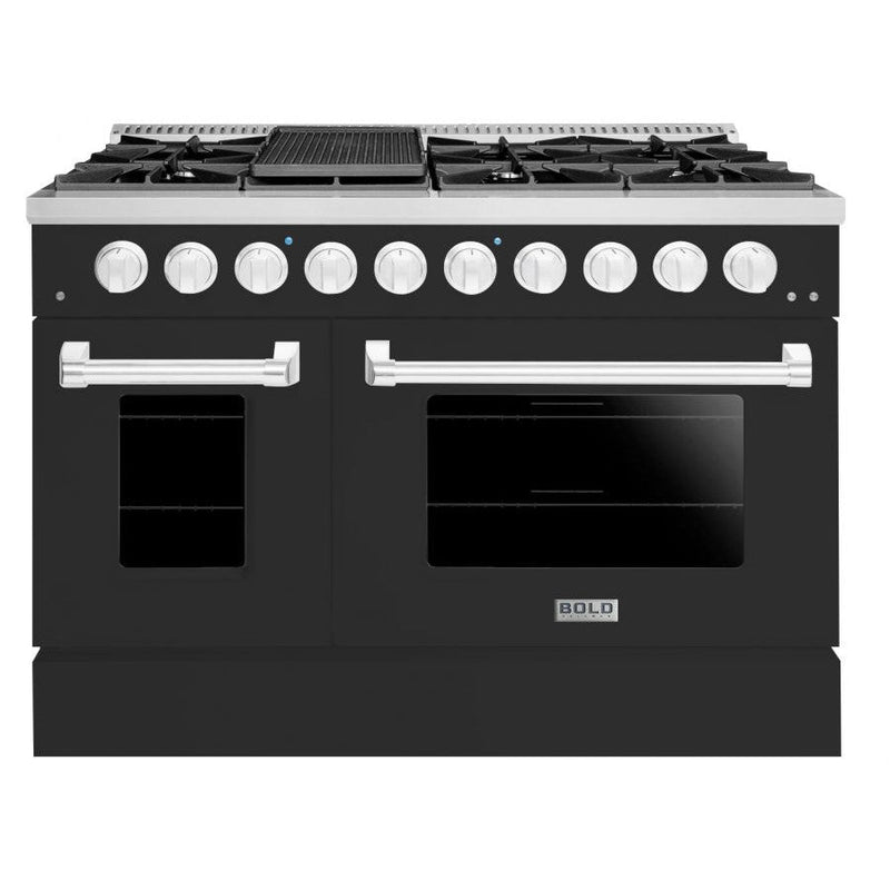 Hallman BOLD 48” 6.7 Cu.Ft. 8 Burner Freestanding All Gas Range and Gas Oven - HBRG48