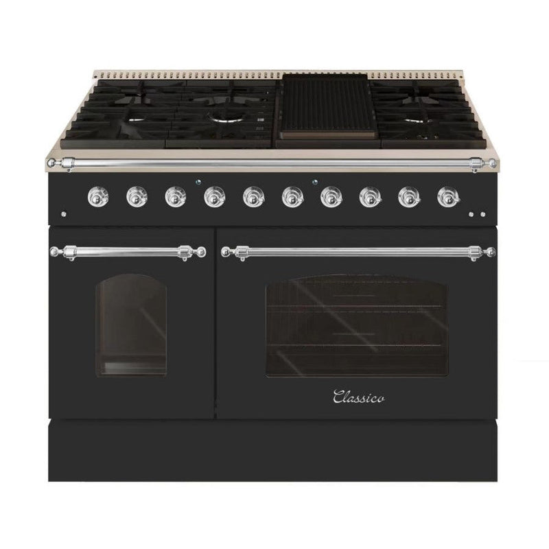 Hallman CLASSICO 48” 6.7 Cu.Ft. 8 Burner Freestanding Dual Fuel Range and Electric Oven - HCLRDF48