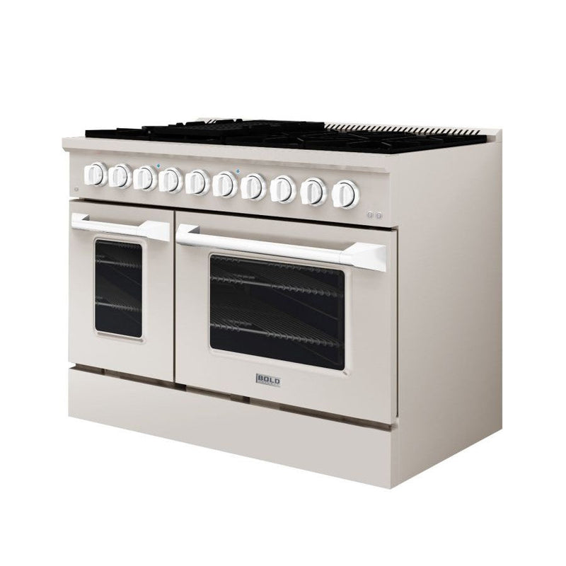 Hallman BOLD 48” 6.7 Cu.Ft. 8 Burner Freestanding Dual Fuel Range and Electric Oven - HBRDF48