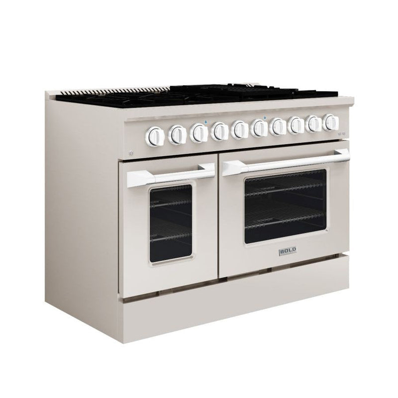 Hallman BOLD 48” 6.7 Cu.Ft. 8 Burner Freestanding All Gas Range and Gas Oven - HBRG48