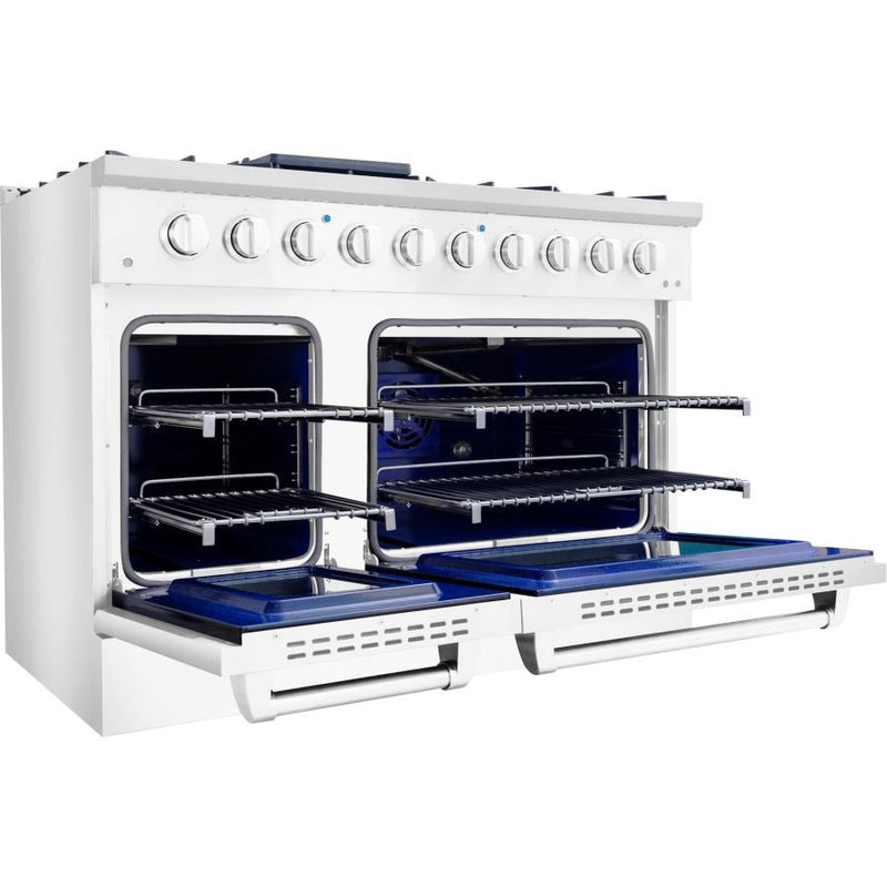 Hallman BOLD 48” 6.7 Cu.Ft. 8 Burner Freestanding Dual Fuel Range and Electric Oven - HBRDF48